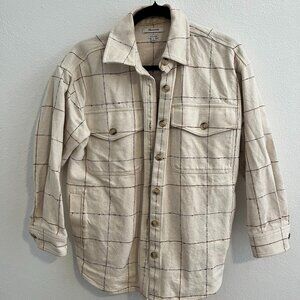 Bouclé Oversized Shirt-Jacket in Windowpane Madewell